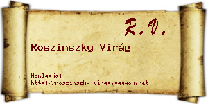 Roszinszky Virág névjegykártya