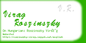 virag roszinszky business card